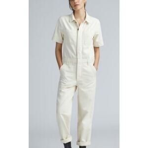 Everlane 100% Organic Cotton Short Sleeve Denim Coverall in Bone,sz 0